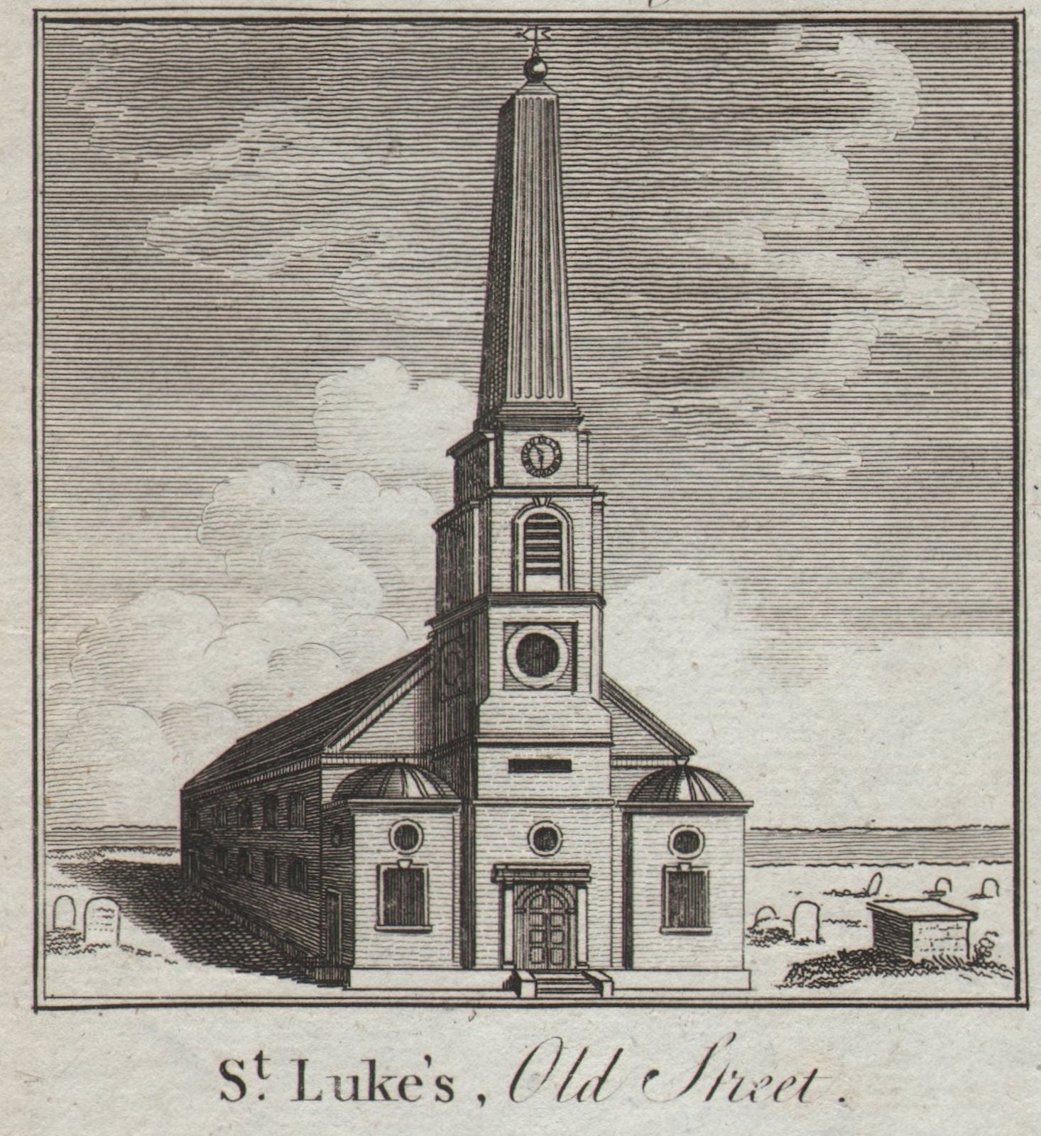 St. Luke's church, Old Street. John James / Hawksmoor. SMALL. THORNTON 1784